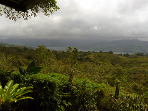 The view from the veranda takes in a great swath of the lake including the Rio Chiquito estuary on the west side.